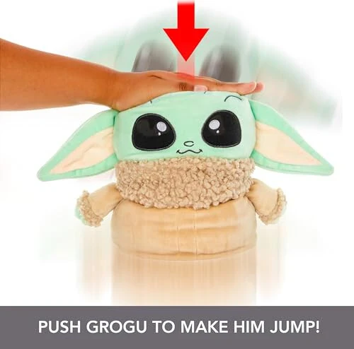 Mattel Star Wars Jumping Grogu Plush Toy with Jumping Action and Sounds, Soft Doll Inspired by Star Wars Mandalorian Book of Boba Fett - 3
