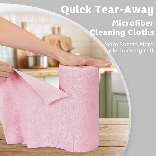 Matthew Mikrofiber Temizlik Bezi Rulosu 72'li Paket (30x30 cm) Tekrar Kullanılabilir Kağıt Havlular ve Yıkanabilir Koparılabilir Havlular, Ultra Su Emici, Tüy ve Leke Bırakmayan Temizlik Bezleri, Cam, Bulaşık, Banyo, Arabalar için - Kırmızı - MATTHEW CORP USA (1)