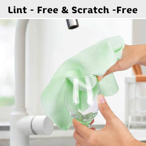 Matthew Mikrofiber Temizlik Bezi Rulosu 72'li Paket (30x30 cm) Yeniden Kullanılabilir Kağıt Havlular ve Yıkanabilir Koparılabilir Havlular, Ultra Su Emici Tüy ve İz Bırakmayan Cam, Bulaşık, Banyo, Araba Temizlik Bezleri - Yeşil - 6