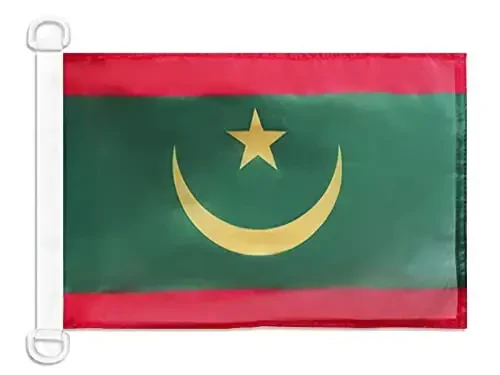 Mauritania NAUTICAL Flag 18'' x 12'' - Mauritanian flags 30 x 45 cm. - Banner 12x18 in for boat - AZ FLAG - AZ FLAG