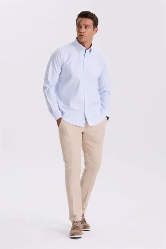 Mavi %100 Pamuk Düğmeli Yaka Comfort Fit Gömlek - 2