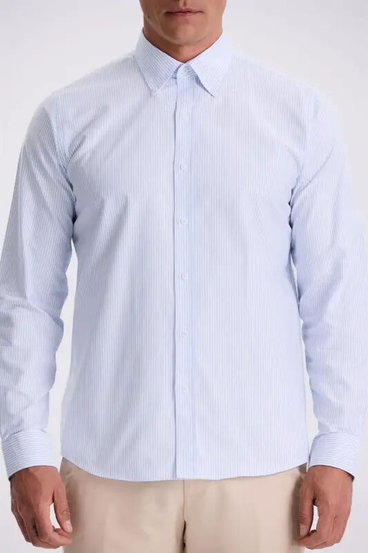 Mavi %100 Pamuk Düğmeli Yaka Comfort Fit Gömlek - 3