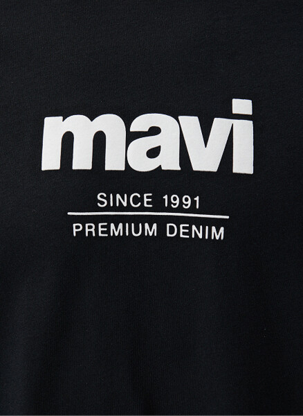 Mavi bisiklet yaka baskılı siyah erkek T-shirt M066849-900_SINCE 1991 - 5