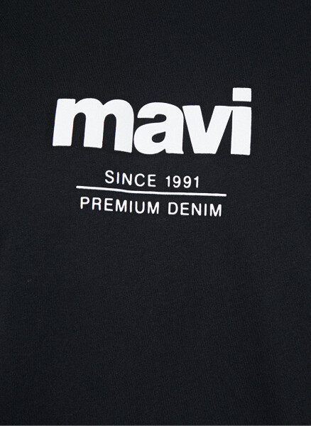 Mavi bisiklet yaka baskılı siyah erkek T-shirt M066849-900_SINCE 1991 - 6