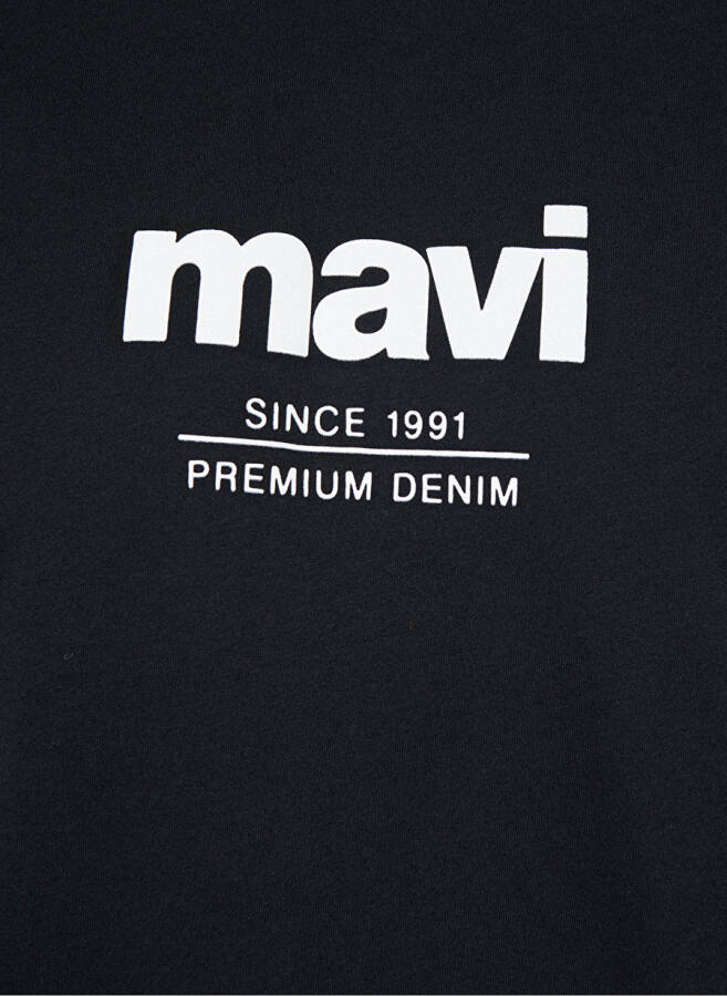 Mavi bisiklet yaka baskılı siyah erkek T-shirt M066849-900_SINCE 1991 - 6