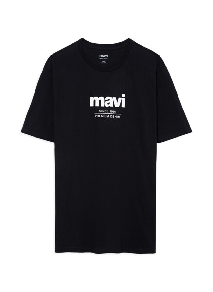 Mavi bisiklet yaka baskılı siyah erkek T-shirt M066849-900_SINCE 1991 - 7