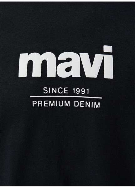 Mavi bisiklet yaka baskılı siyah erkek T-shirt M066849-900_SINCE 1991 - 12