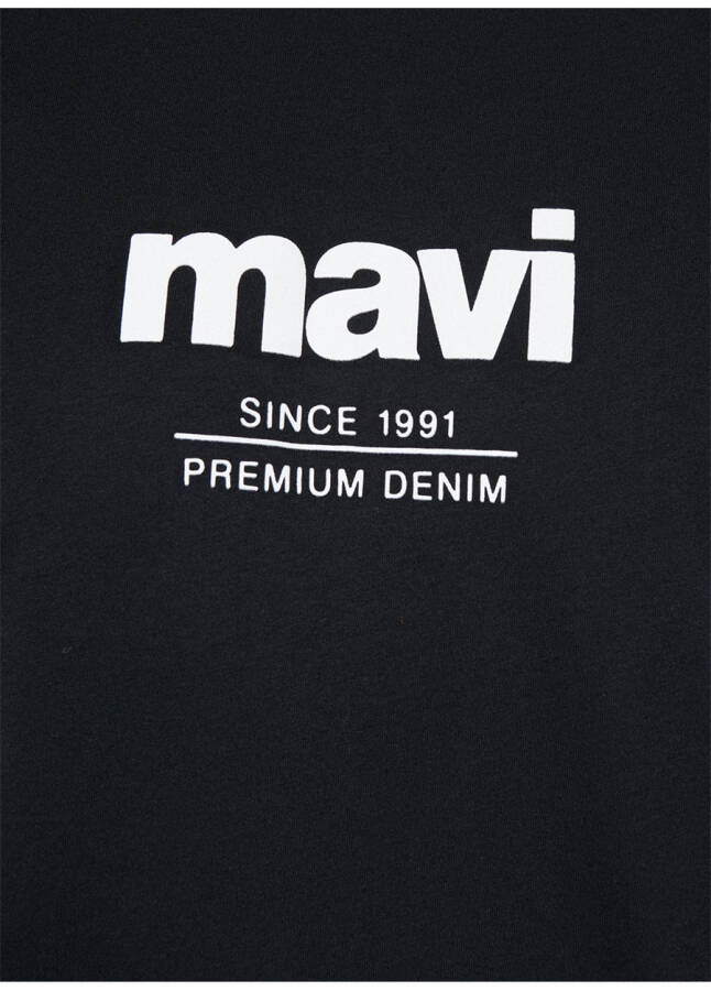 Mavi bisiklet yaka baskılı siyah erkek T-shirt M066849-900_SINCE 1991 - 13