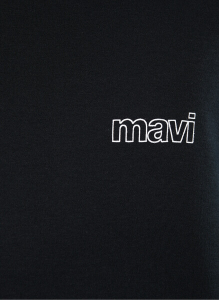 Mavi Bisiklet Yaka Düz Siyah Erkek T-Shirt M0610360-900_BASIC TİŞÖRT - 5