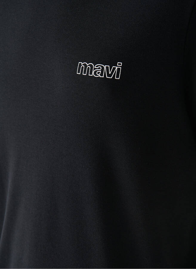 Mavi Bisiklet Yaka Düz Siyah Erkek T-Shirt M0610360-900_BASIC TİŞÖRT - 6