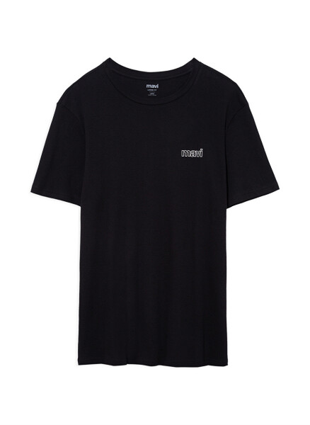 Mavi Bisiklet Yaka Düz Siyah Erkek T-Shirt M0610360-900_BASIC TİŞÖRT - 7