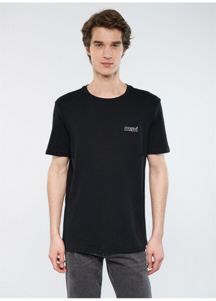 Mavi Bisiklet Yaka Düz Siyah Erkek T-Shirt M0610360-900_BASIC TİŞÖRT - 9