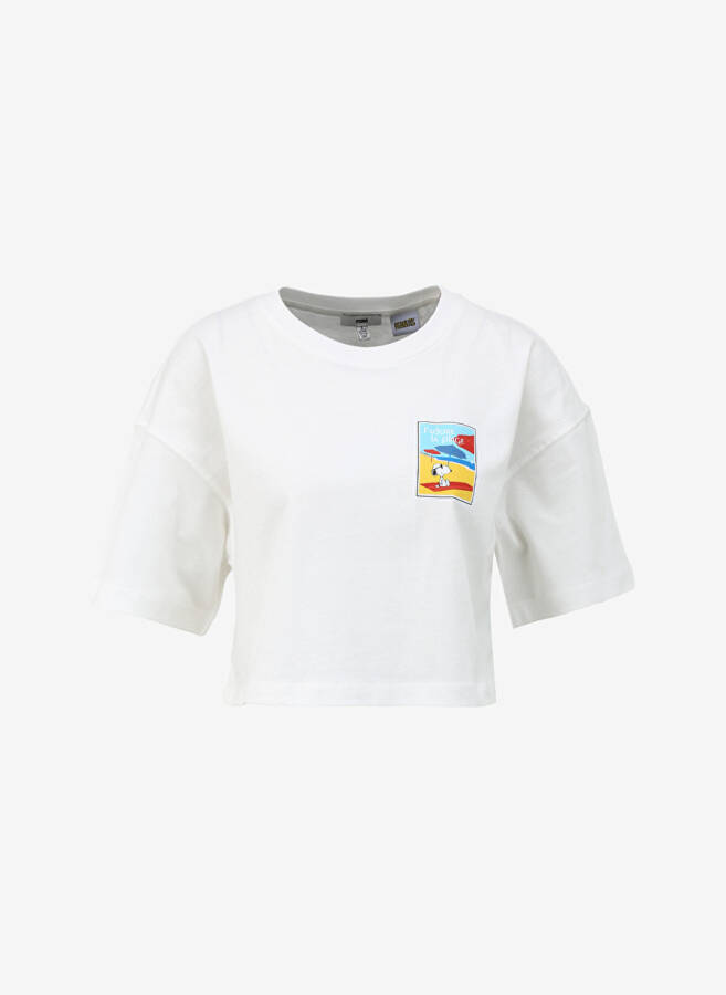 Mavi Bisiklet Yaka Ekru Kadın T-Shirt M1612480-70057-SNOOPY BASKILI TİŞÖRT - 13