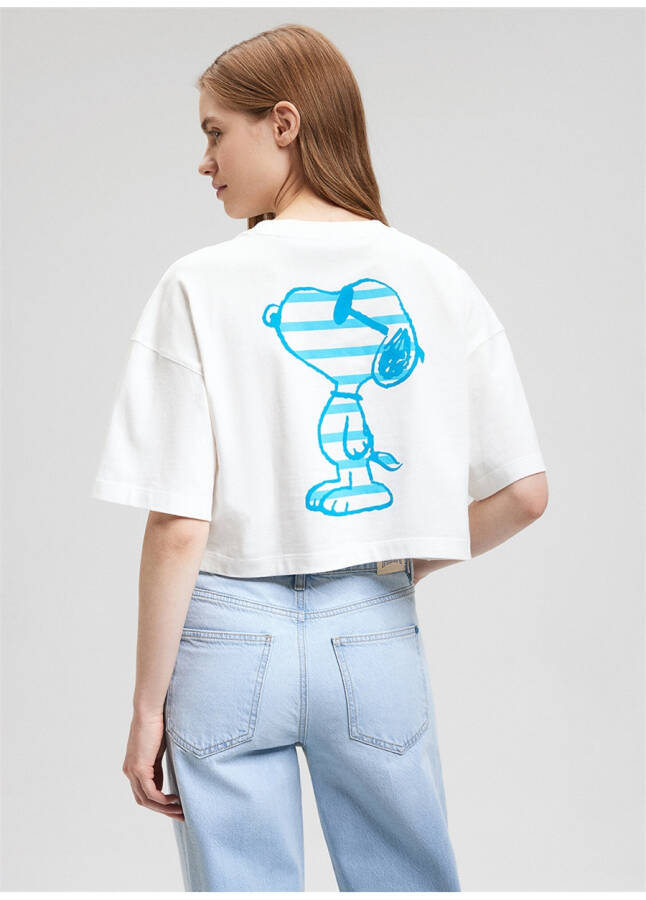 Mavi Bisiklet Yaka Ekru Kadın T-Shirt M1612480-70057-SNOOPY BASKILI TİŞÖRT - 18