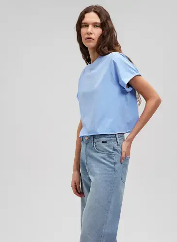 Mavi Bisiklet Yaka Mavi Kadın T-Shirt M168220-70814-YUVARLAK YAKA KISA KO - Mavi (1)