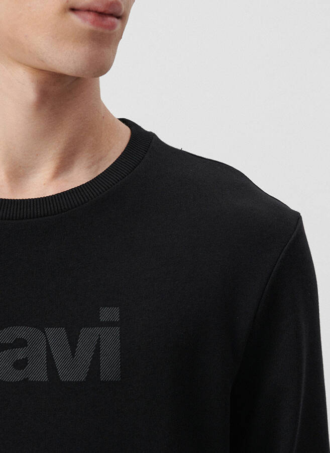 Mavi Bisiklet Yaka Siyah Erkek Sweatshirt 066303-900 MAVİ BASKILI SWEATSHIRT - 5