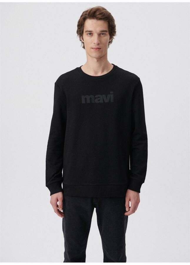 Mavi Bisiklet Yaka Siyah Erkek Sweatshirt 066303-900 MAVİ BASKILI SWEATSHIRT - 10