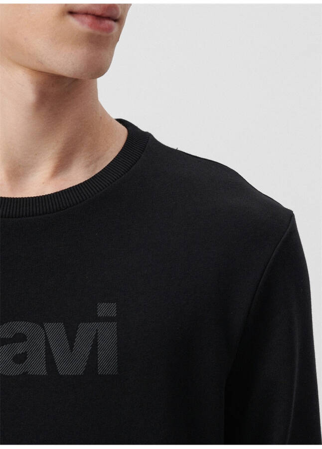 Mavi Bisiklet Yaka Siyah Erkek Sweatshirt 066303-900 MAVİ BASKILI SWEATSHIRT - 12