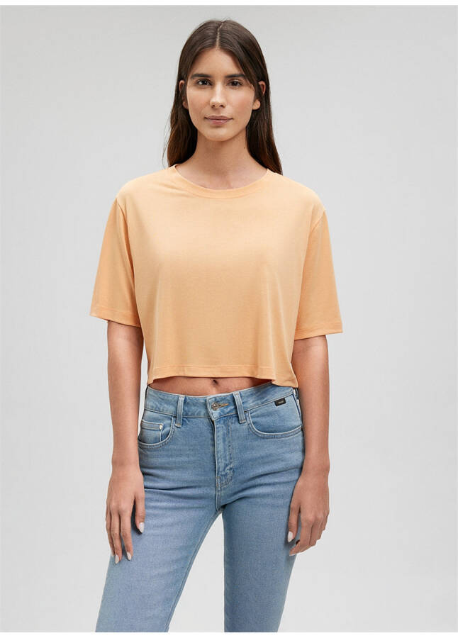 Mavi Bisiklet Yaka Turuncu Kadın T-Shirt M1612231-71240-KISA KOLLU CROP TİŞÖRT - 15