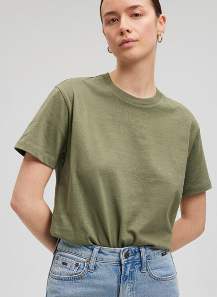 Mavi Bisiklet Yaka Yeşil Kadın T-Shirt M1600965-71559-BASIC SHORT SLEEVE T - 8