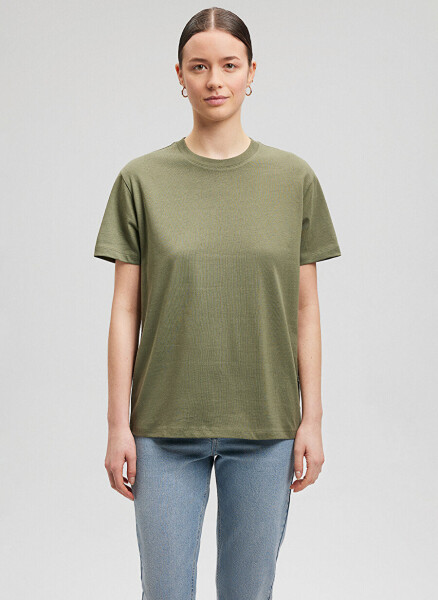 Mavi Bisiklet Yaka Yeşil Kadın T-Shirt M1600965-71559-BASIC SHORT SLEEVE T - 9