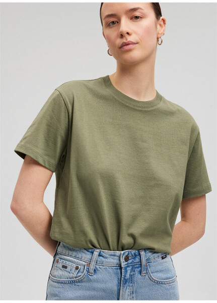 Mavi Bisiklet Yaka Yeşil Kadın T-Shirt M1600965-71559-BASIC SHORT SLEEVE T - 14