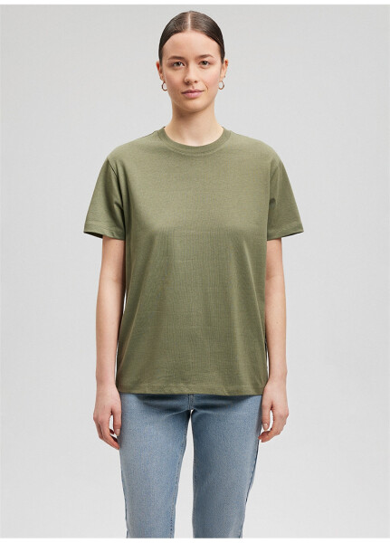 Mavi Bisiklet Yaka Yeşil Kadın T-Shirt M1600965-71559-BASIC SHORT SLEEVE T - 15