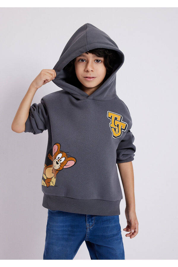 MAVİ ÇOCUK TOM & JERRY BASKILI KAPÜŞONLU SWEATSHIRT 6S10029-85309 - 1