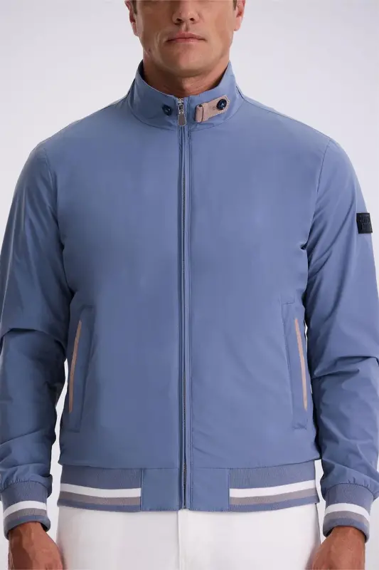 Mavi Comfort Fit Dik Yaka Rahat Kesim Mevsimlik Mont - 4