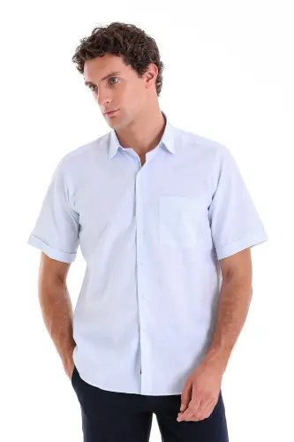 Mavi Comfort Fit Kareli Pamuklu Slim Yaka Kısa Kol Klasik Gömlek - A. Mavi Ç. 