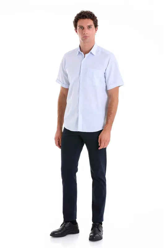 Mavi Comfort Fit Kareli Pamuklu Slim Yaka Kısa Kol Klasik Gömlek - A. Mavi Ç. - 4