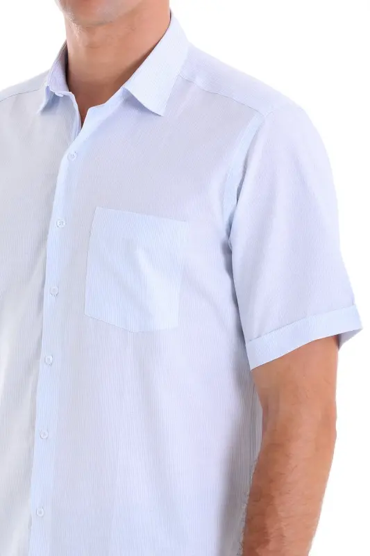 Mavi Comfort Fit Kareli Pamuklu Slim Yaka Kısa Kol Klasik Gömlek - A. Mavi Ç. - 5