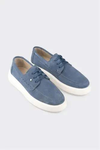 Mavi Deri Erkek Günlük Ayakkabı - Mavi - ELLE SHOES (1)