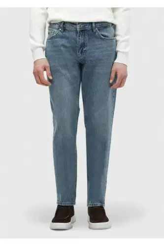 Mavi Düz Regular Fit Denim %100 Pamuk Pantolon - 2