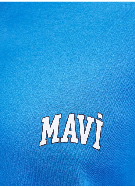 Mavi Düz Yaka Düz Mavi Erkek T-Shirt M0611714-81347 - 8