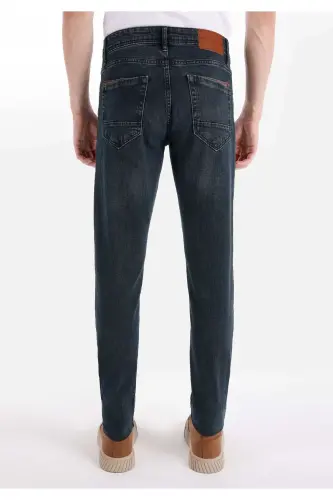 Slim Fit Yüksek Bel Dar Paça Erkek İndigo Jean Pantolon - COLIN’S (1)