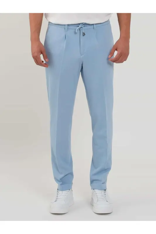 Mavi Erkek Slim Fit Fitilli Jogger Pantolon - Mavi - 1