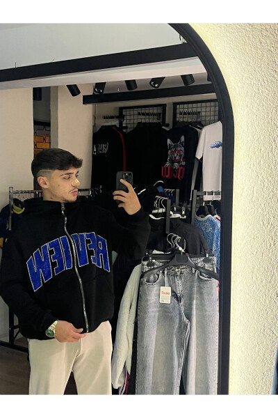 Review Blue Zip Hoodie - Siyah - CRYSTALL2M