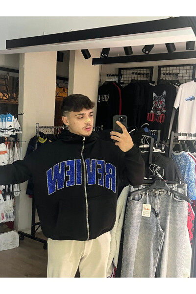 Review Blue Zip Hoodie - Siyah - 3