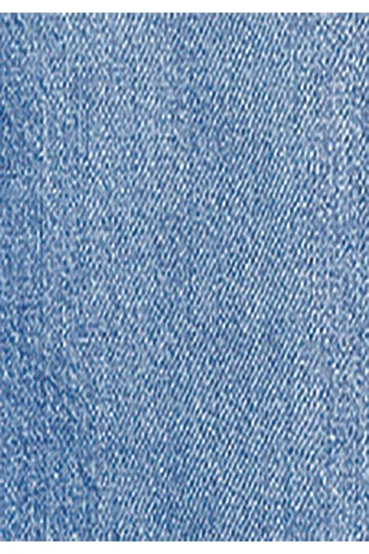 Loose Fit Orta Bel Kadın Mavi Jean Şort - AKEL WASH - 7