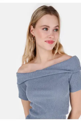 Mavi Kadın Tshirt K.kol - MAVİ - 4