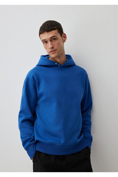 Kapüşonlu Mavi Basic Sweatshirt 0S10190-70894-Mavi - MAVI