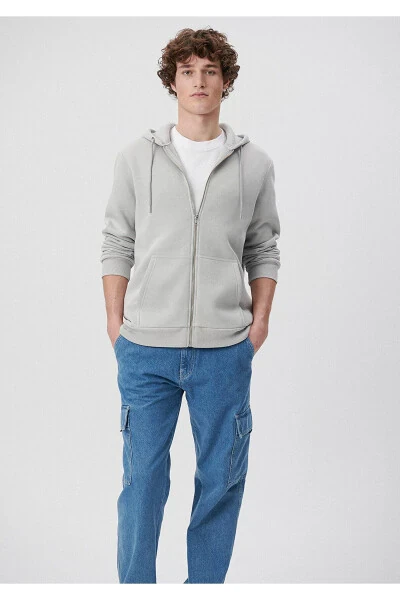 MAVİ Kapüşonlu Gri Basic Sweatshirt 0610061-70075 - Mavi