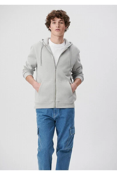MAVİ Kapüşonlu Gri Basic Sweatshirt 0610061-70075 - Mavi (1)