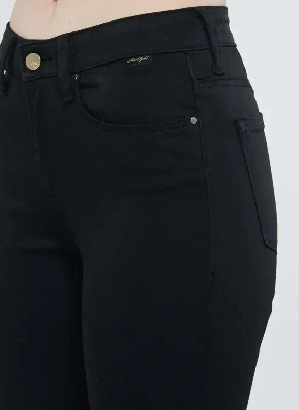 Mavi Kendra Black Gold Nights Slim Straight Fit Siyah Kadın Denim Pantolon 1074622002 - 5
