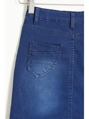 Mavi Kız Çocuk Jean Etek 15531-Mavi - 4