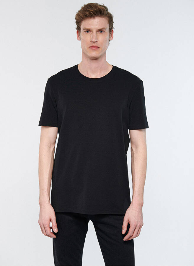 Mavi M0610252-900 Bike Neck Plain Black Men's T-Shirt - 2