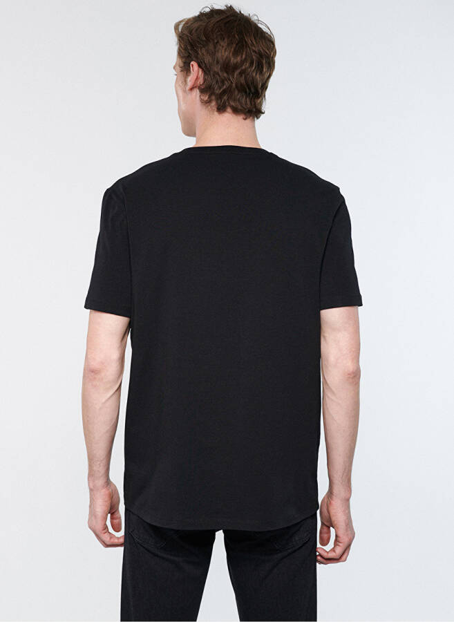 Mavi M0610252-900 Bike Neck Plain Black Men's T-Shirt - 3