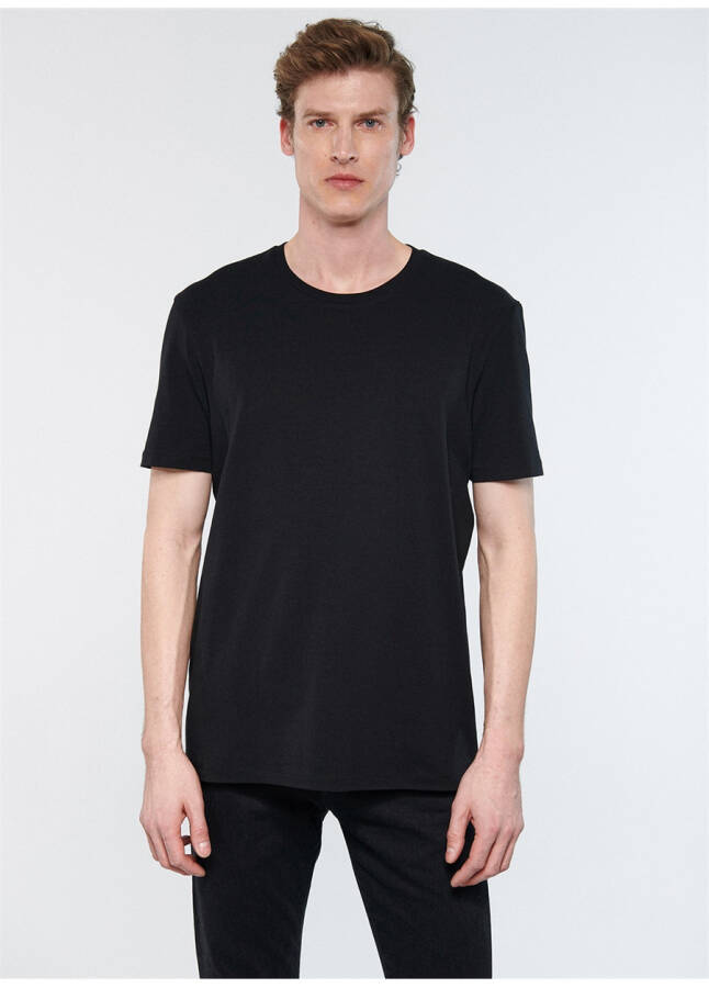 Mavi M0610252-900 Bike Neck Plain Black Men's T-Shirt - 8