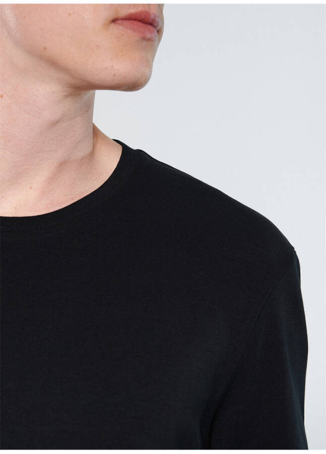 Mavi M0610252-900 Bike Neck Plain Black Men's T-Shirt - 10